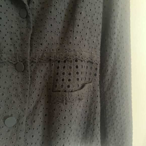CAbi Black Flamenco Eyelet Blazer Long Sleeve Blazer Jacket EUC Sz 8 - Picture 6 of 10